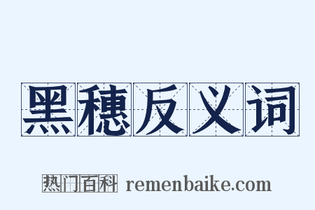黑穗反义词是什么意思的图片